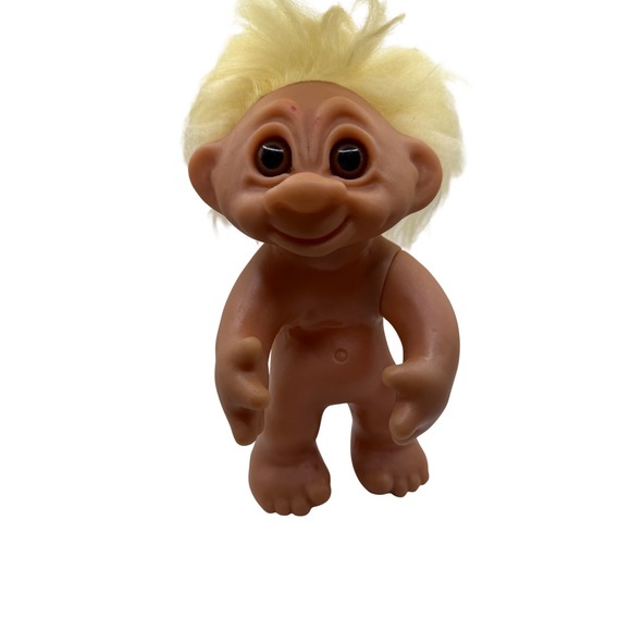 Vintage Other - Vintage Troll Doll Yellow Hair 5 Inch Vinyl Figure Collectible 604 Markings